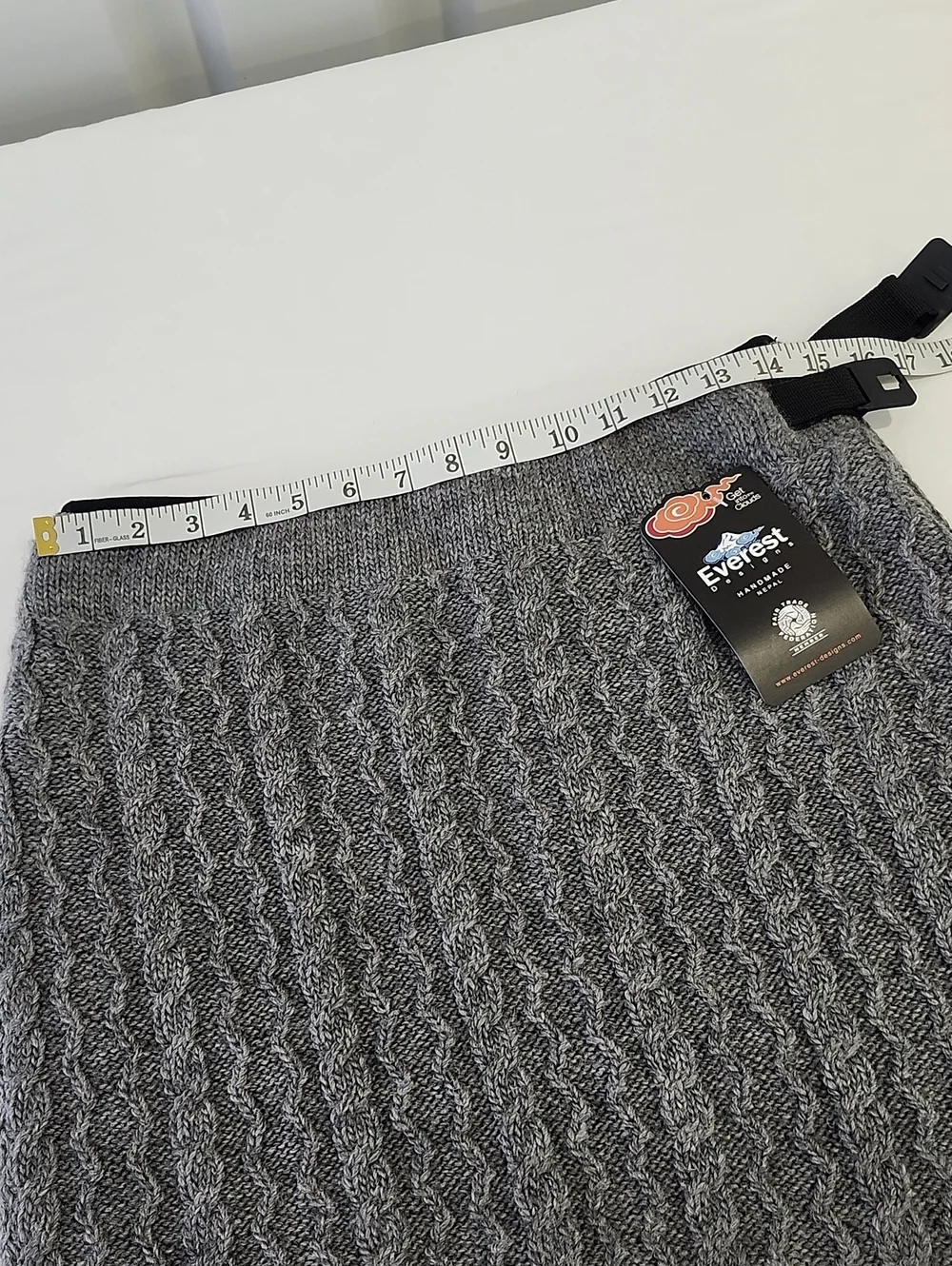 Everest Designs 100% Wool Cable Knit Skirt Gray Med NWT Apres Ski Layering Lined